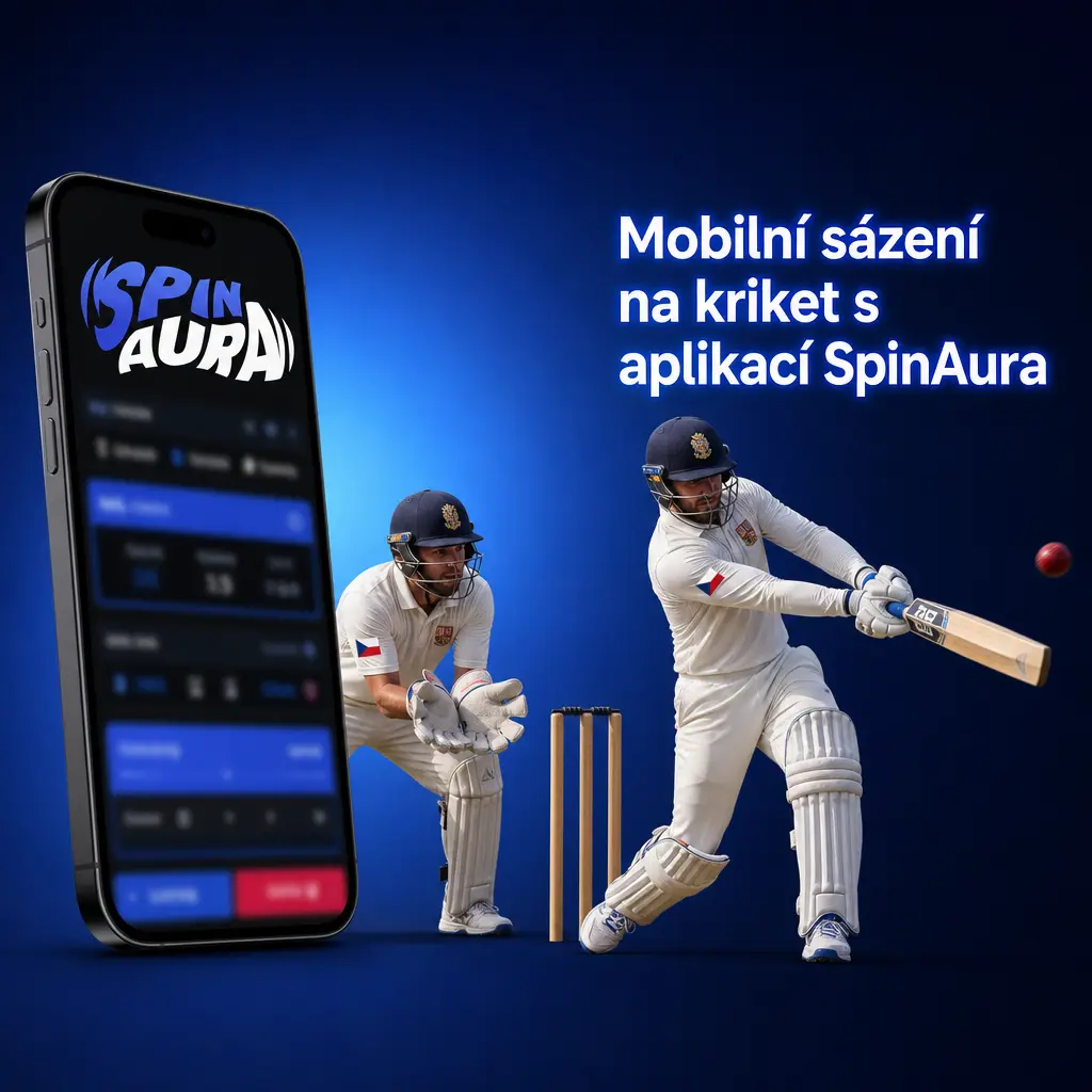 Mobilní aplikace SpinAura pro sázení na kriket s živými kurzy, notifikacemi a přihlášením otiskem prstu