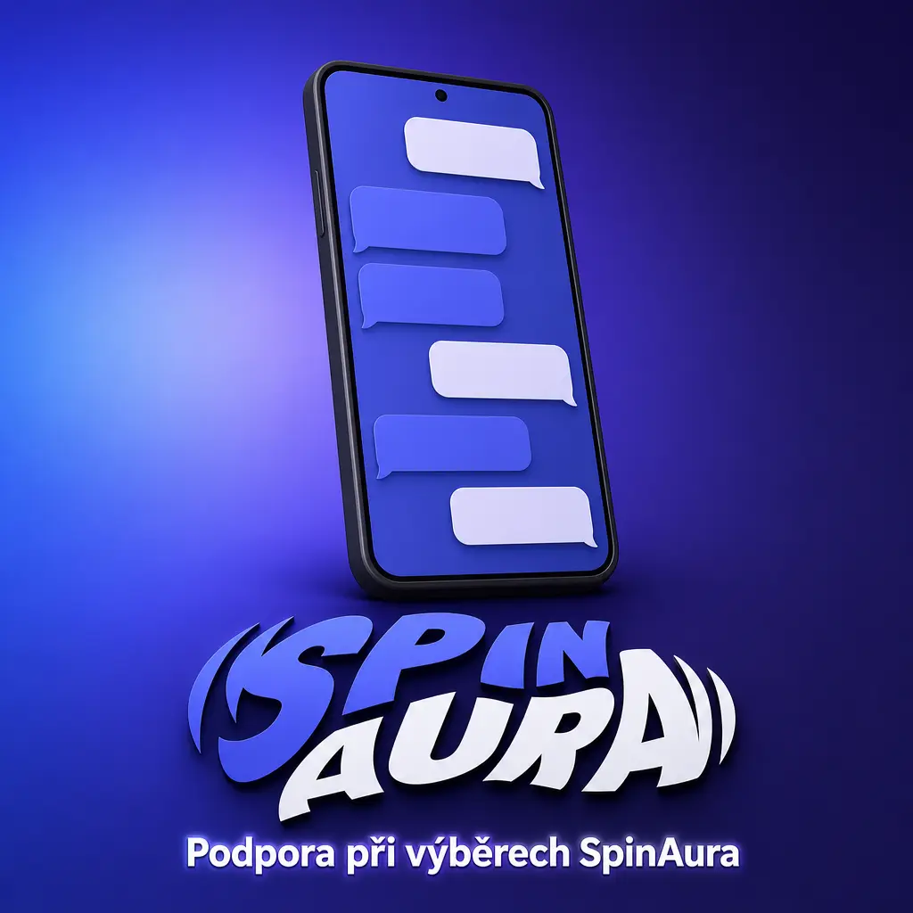 Podpora SpinAura pro výběry: živý chat, e-mail a centrum nápovědy dostupné nepřetržitě 24/7.