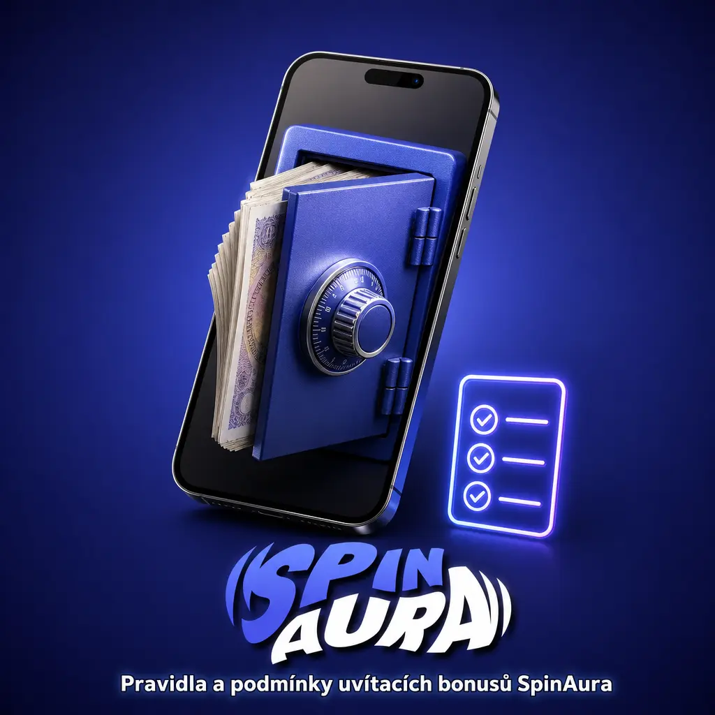 Pravidla uvítacího bonusu SpinAura: podmínky nároku, aktivace kódem AURA a požadavky na protočení vkladu.