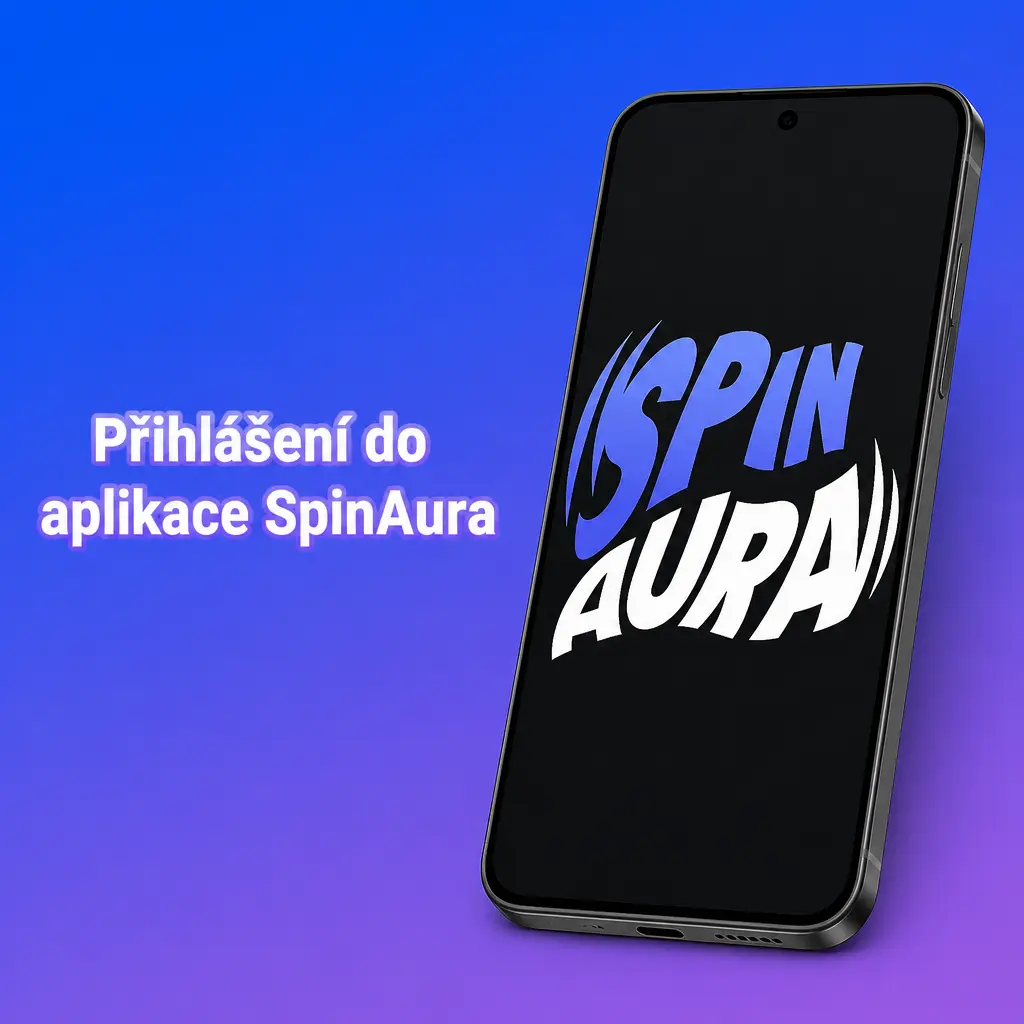 Přihlašovací obrazovka aplikace SpinAura s možností zadání e-mailu, hesla a potvrzení biometrií