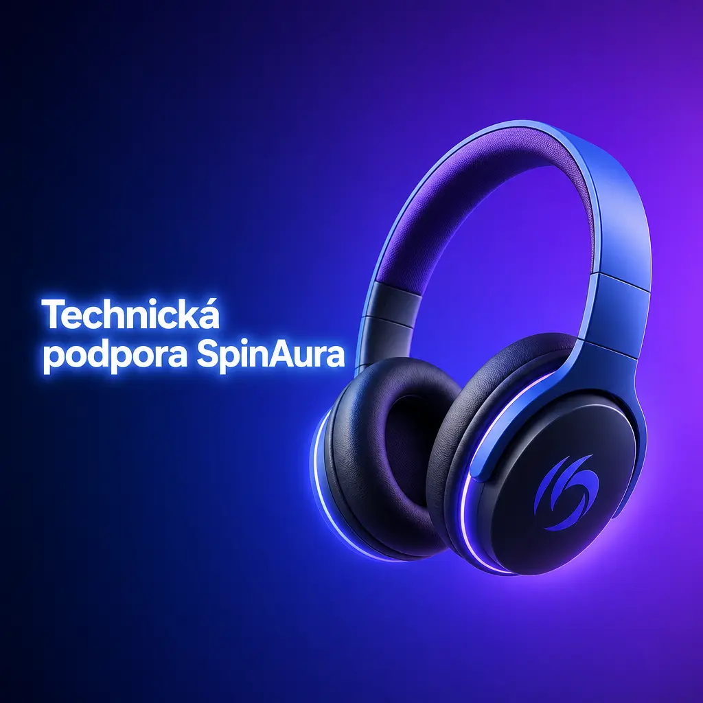 Technická podpora SpinAura řeší chyby přihlášení, hry, vklady a výběry přes live chat nebo e-mail