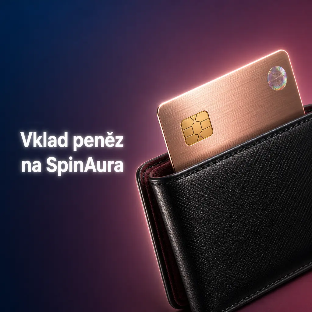 Vklad peněz na SpinAura v sekci Pokladna – platba kartou Visa, Mastercard, převodem, Skrill nebo Trustly